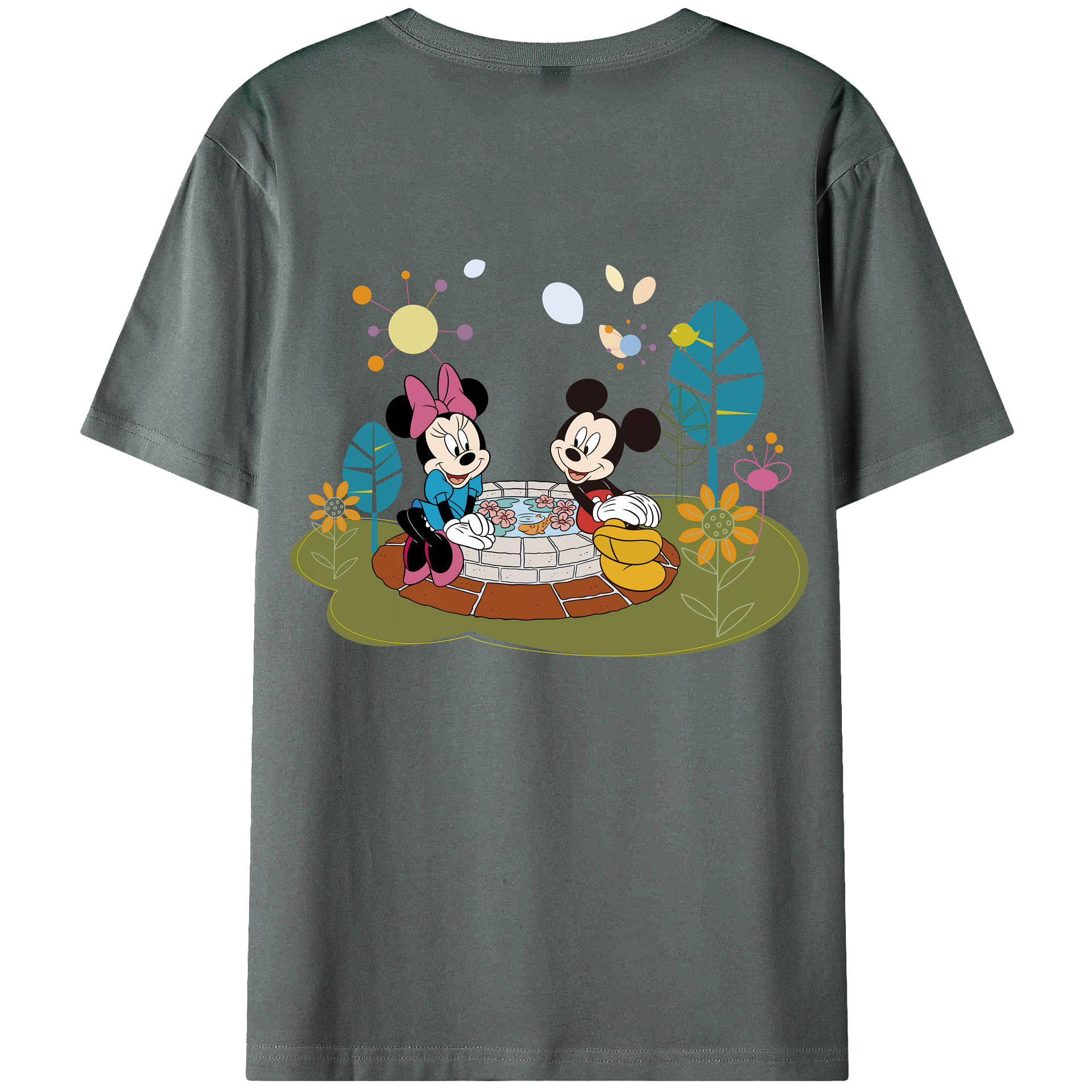 （画像用） ミッキーマウス Mickey Mouse 綿100％半袖Tシャツ（背面プリント）